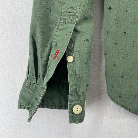 CPO PROVISIONS Shirt Mens M Southwestern Button Down Long Sleeve Cotton Green - Picture 12 of 16